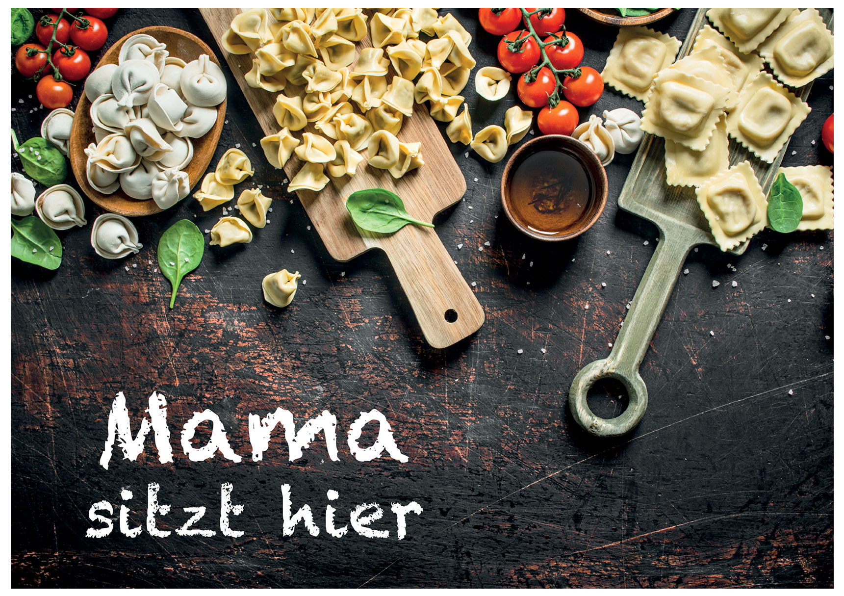 Pasta-Tischset. Mit deinen Namen. Laminiert. Copyshop-Altdorf.de